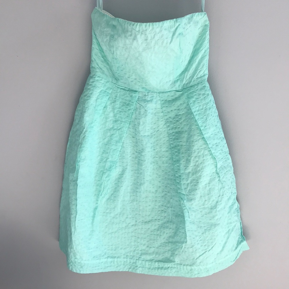 J.crew Strapless teal dress sz 0